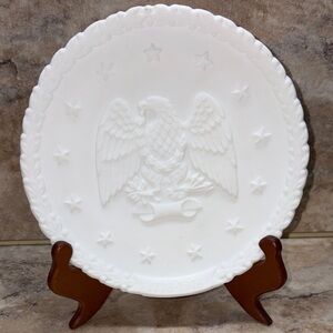Vintage Fenton Colonial White Milk Glass Bicentennial Commemorative plate
